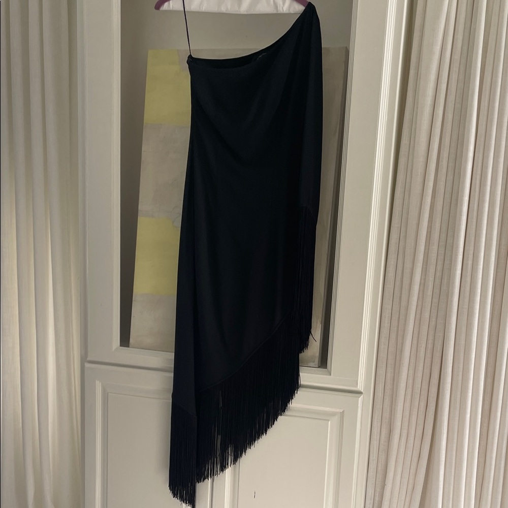 Black Fringe asymmetric dress by Taller Marmo size 40 - Picture 2 of 7